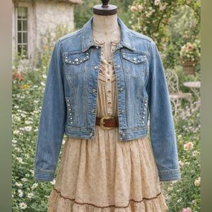 Vintage Y2K Earl Jeans Denim Jewel Jacket, with jewels